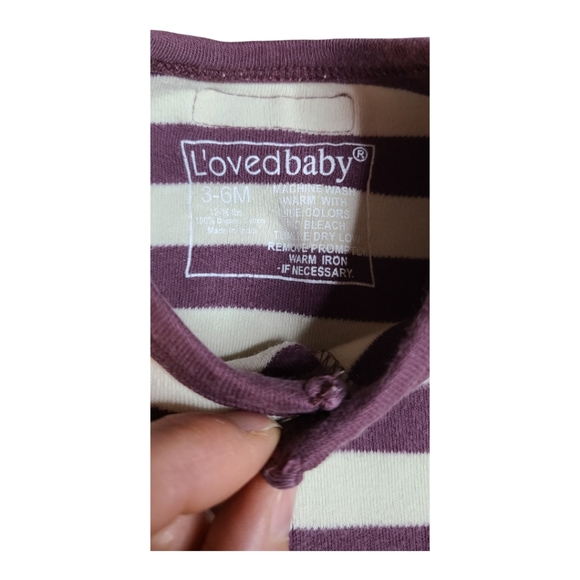 L'ovedbaby organic zipper footie white & lavender | Snap Footie Eggplant-Stone - Picture 9 of 16